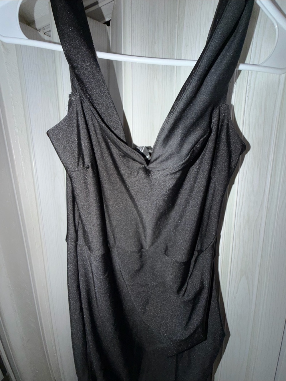 Windsor black off shoulder V-Neck Women's Dress with slit